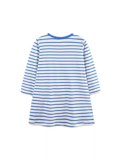 Children's Strawberry Striped Long Sleeve Dress