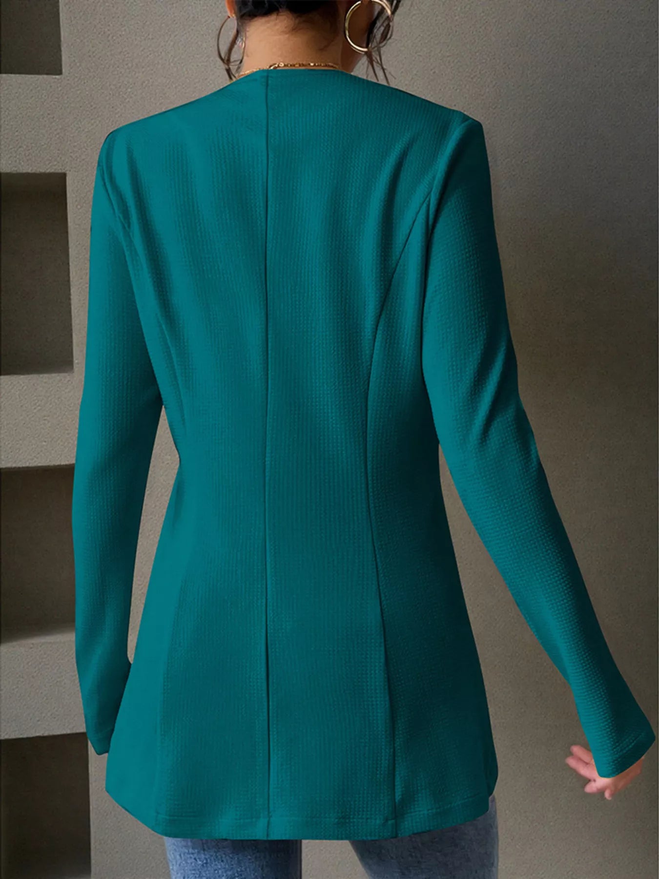 One Button Long Sleeve Blazer