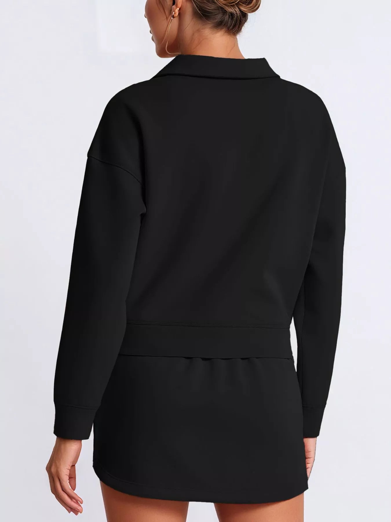 Dropped Shoulder Top and Skirt Set