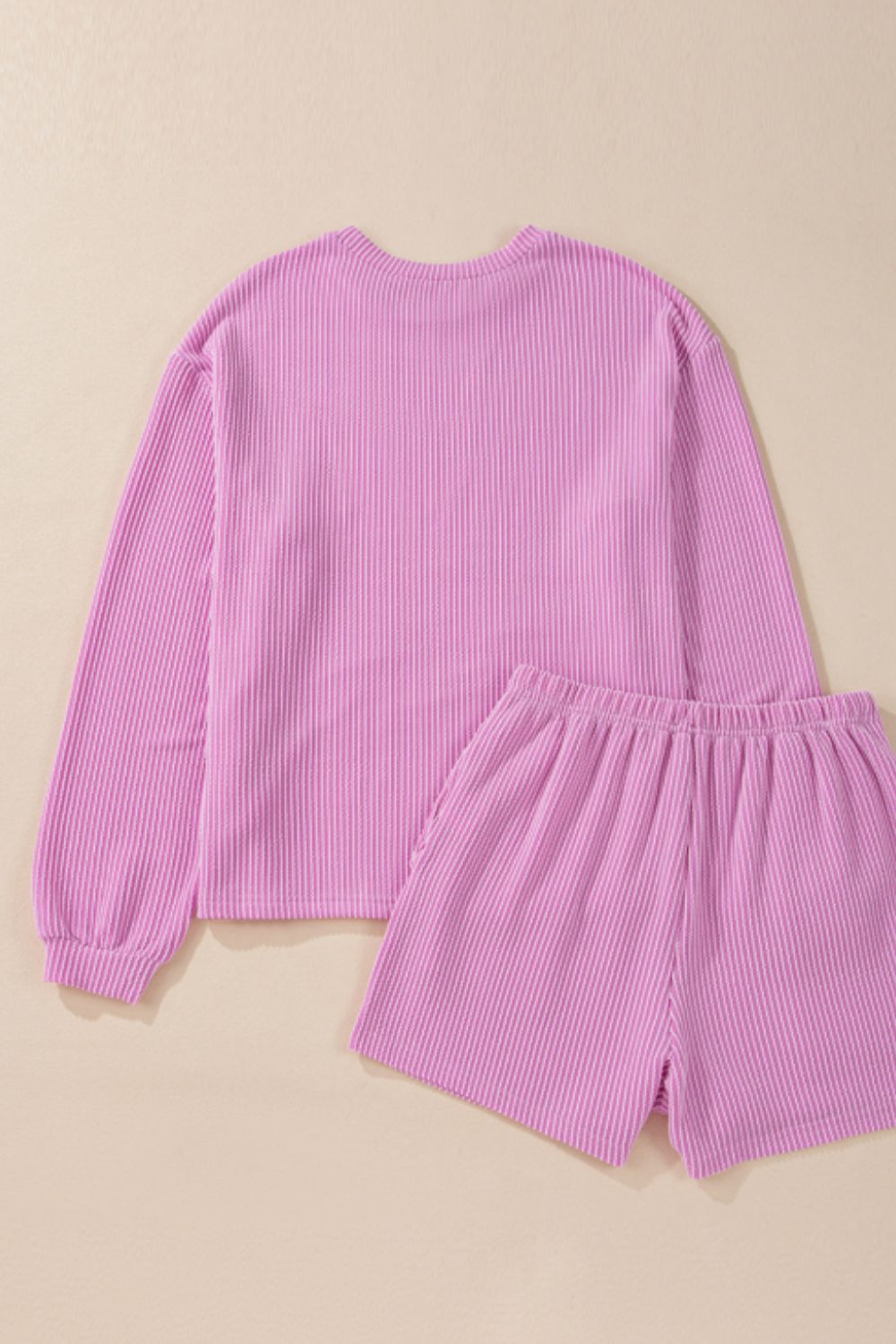 Bubble Gum Rabbit Sequin Corded Rib Top and Shorts Set