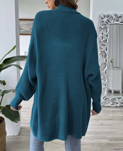 Open Front Ribbed Knit Cardigan