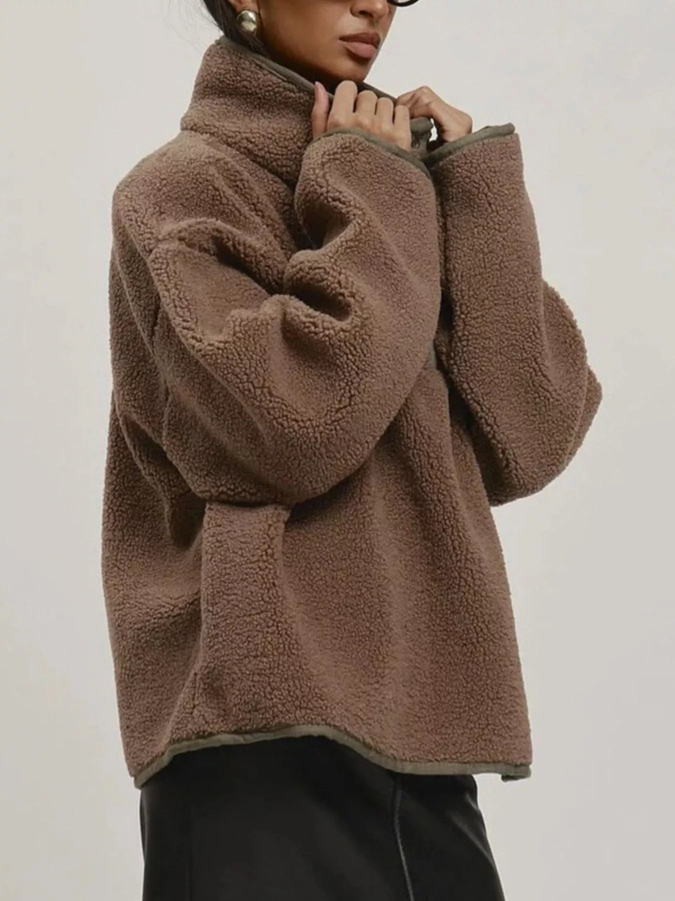 Cozy Sherpa Dropped Shoulder Sweatshirt