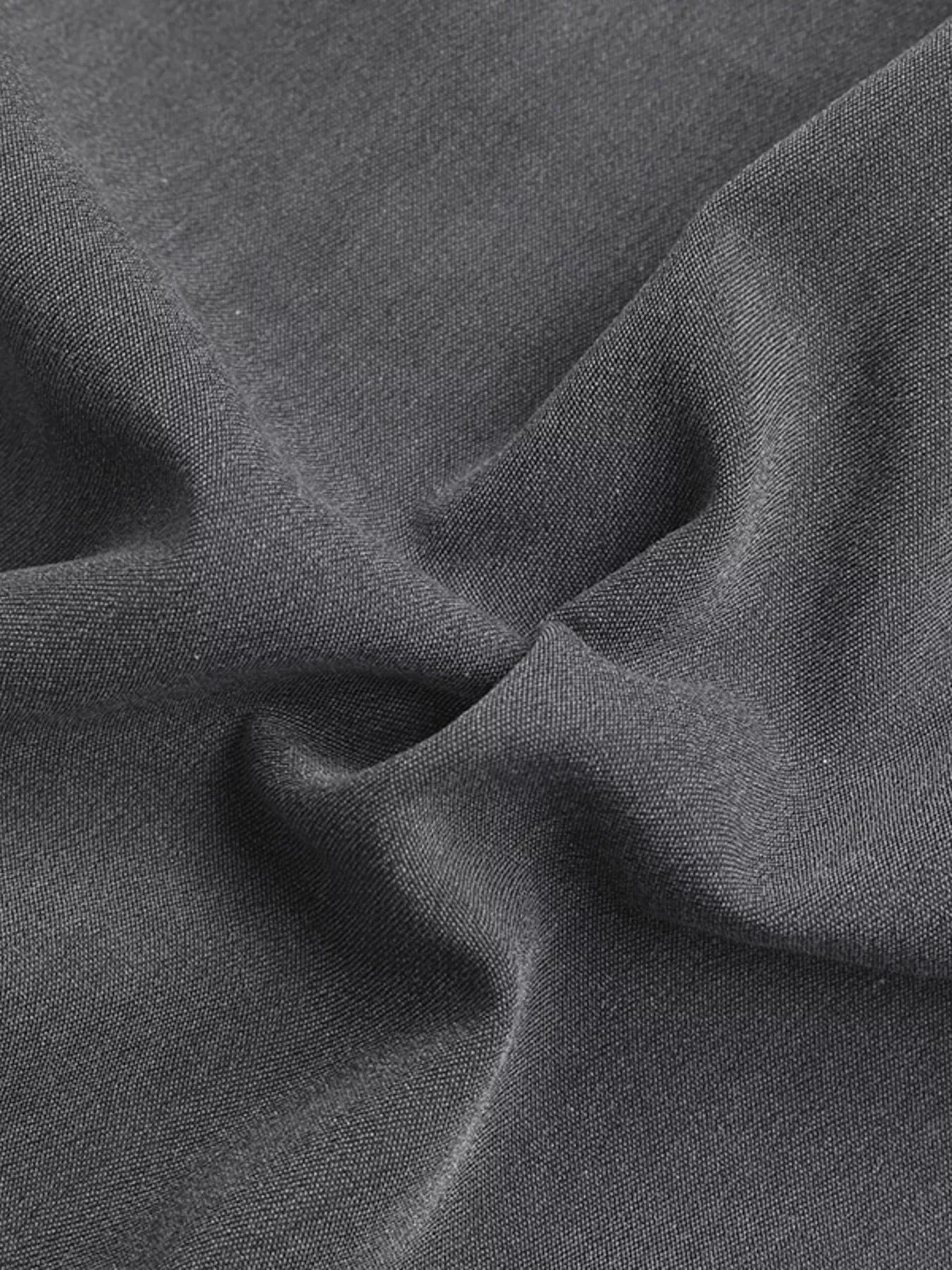 Ruffled Notched Long Sleeve Dress