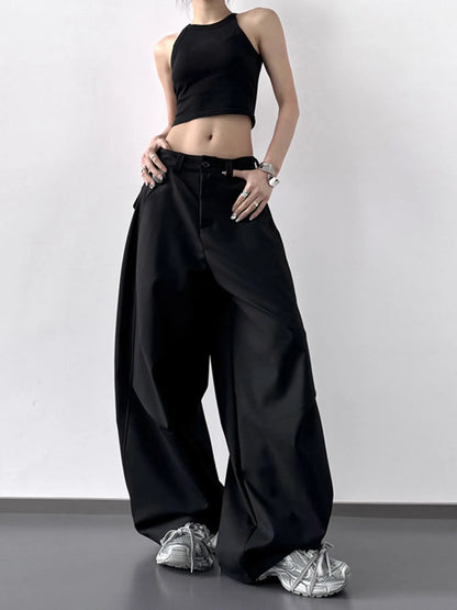 High Waisted Wide Leg Pants Black