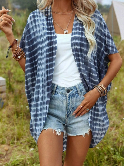 Tie-Dye Open Front Kimono Cardigan