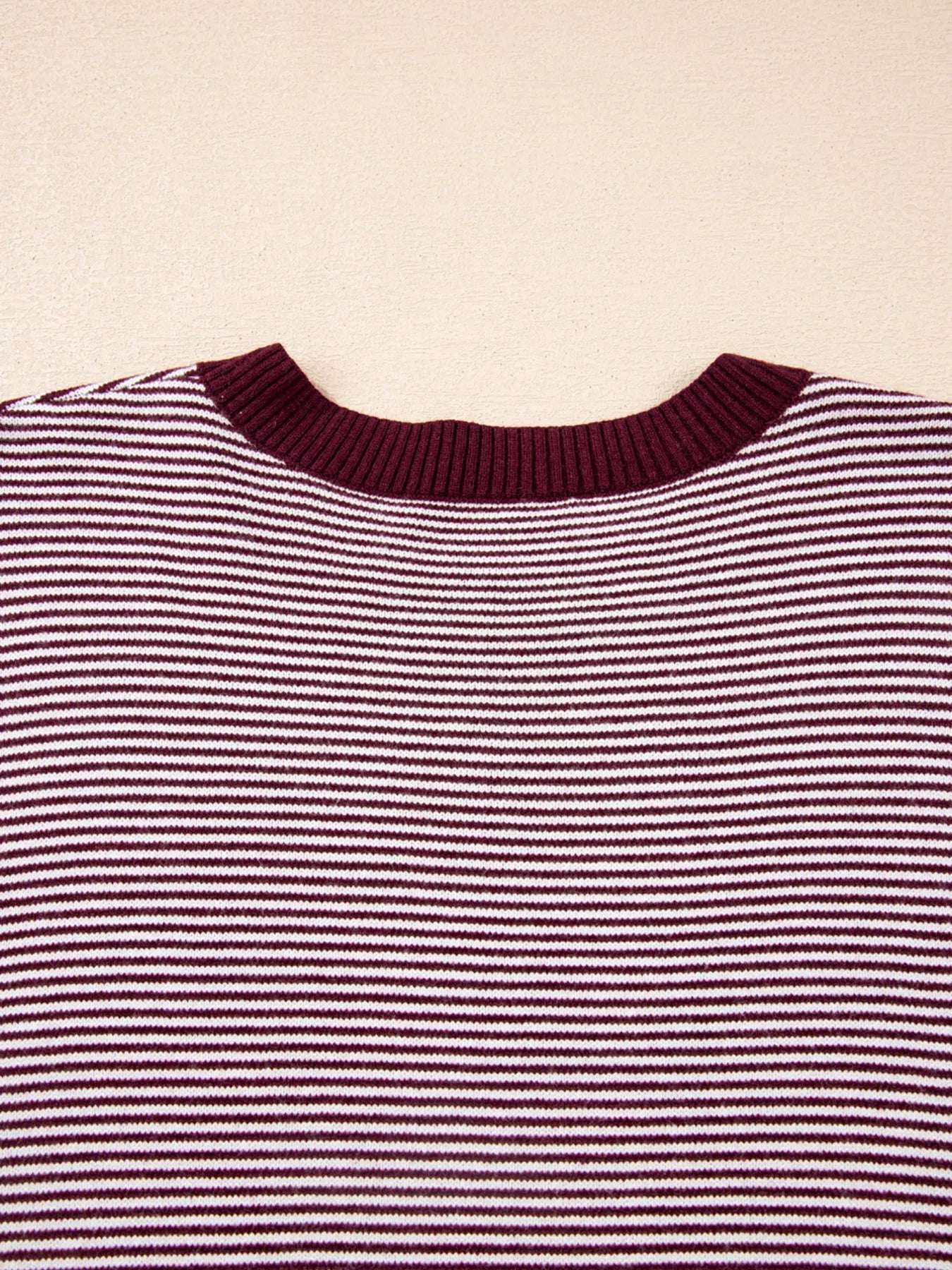 Stripe Color Block Patchwork Dolman Oversize Tunic Sweater