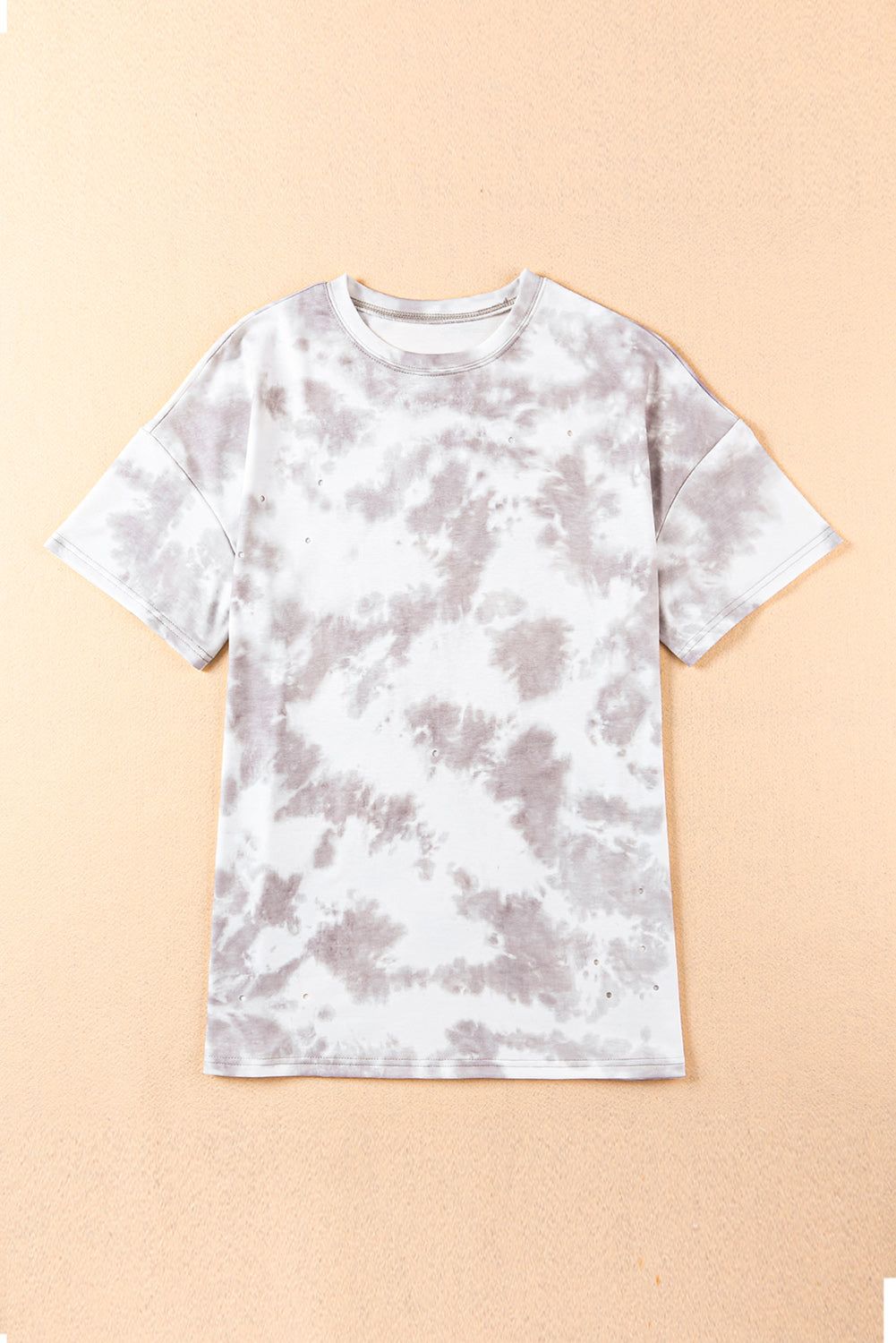 Tie-Dye Round Neck Short Sleeve Tunic Tee