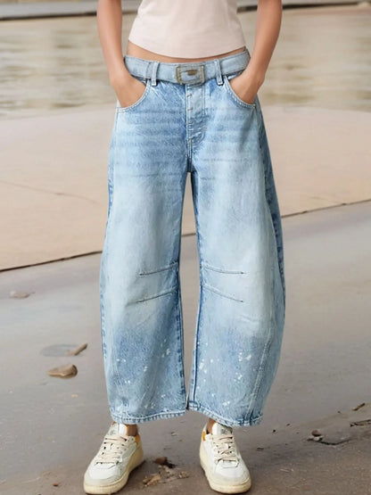 Wide Leg Relaxed Fit Jeans Light Blue