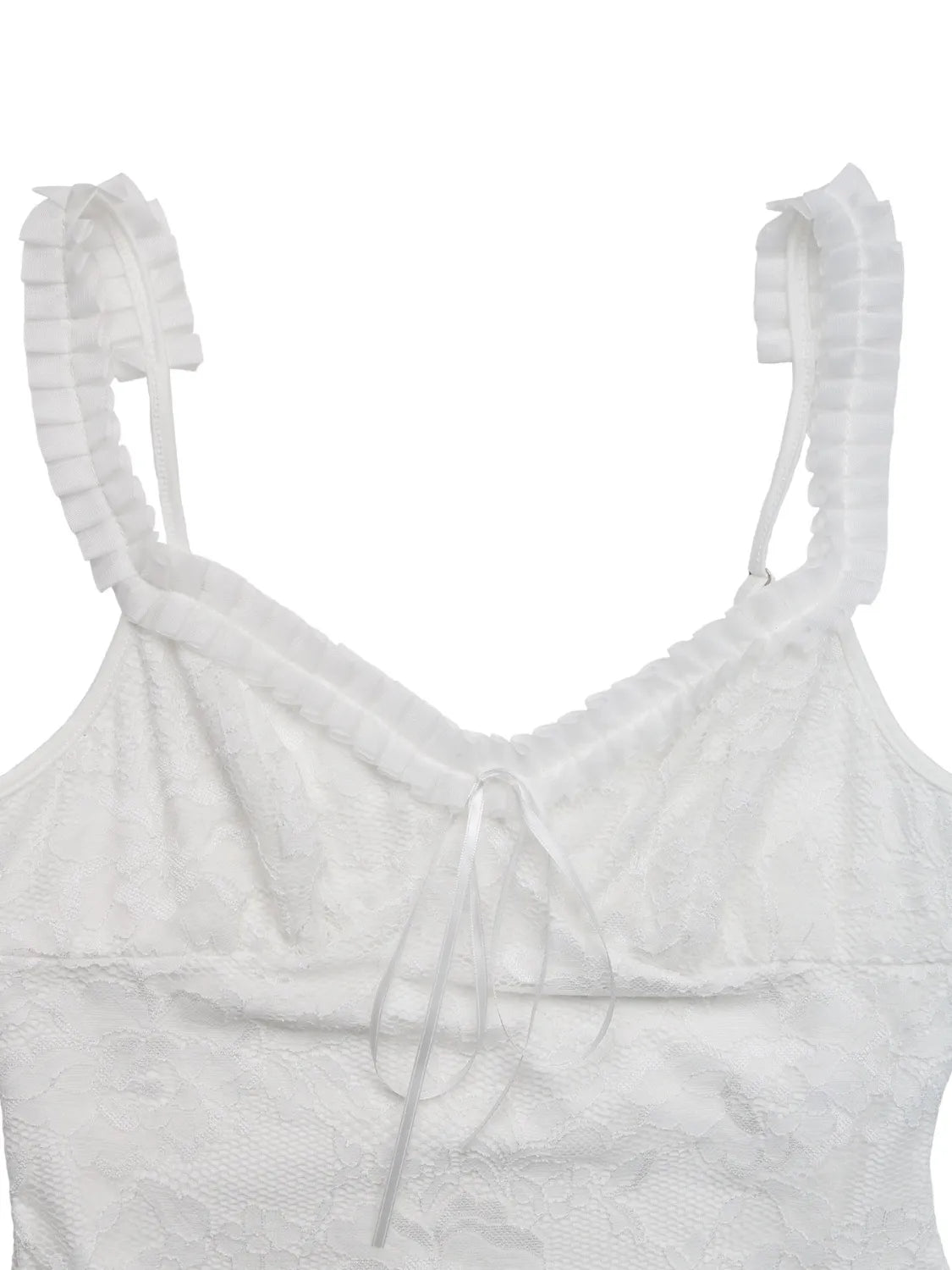 Lace Frill Strap Bodysuit