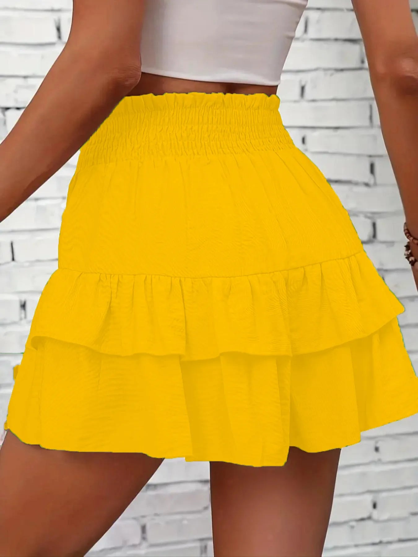 Ruffle Layered High Waist Casual Skort