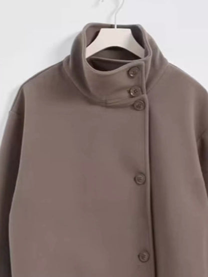 Wool Blend Long Sleeve Outerwear