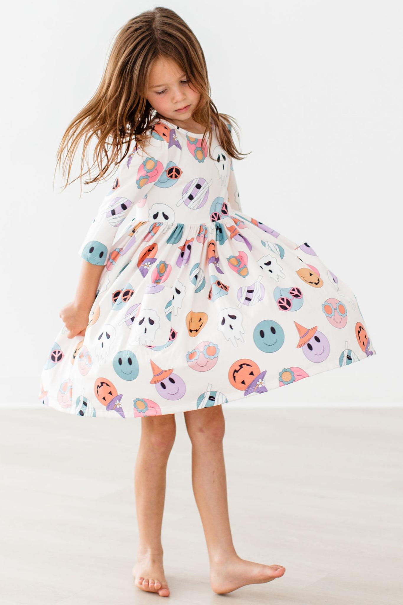 Monster Mash 3/4 Sleeve Pocket Twirl Dress