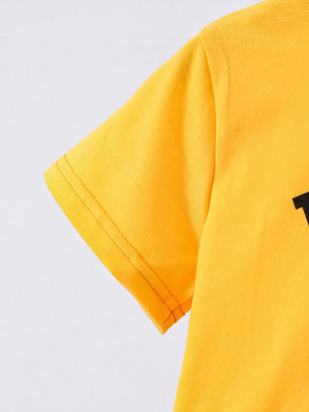 Children's Round Neck Letter Graphic T-Shirt and Distressed Jeans Set