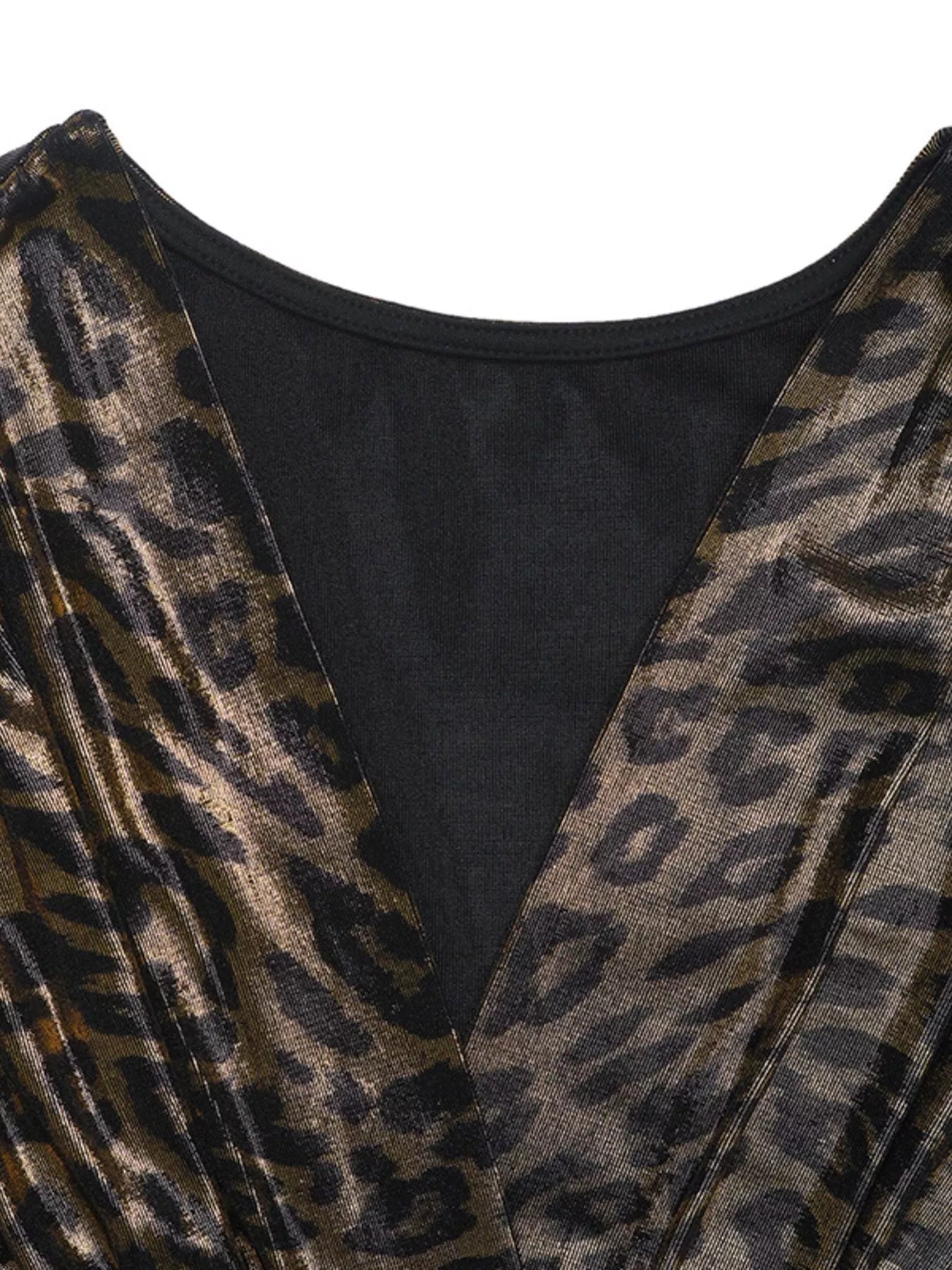 Slit Surplice Long Sleeve Dress