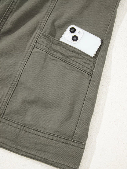 Ruffled Patchwork Denim Jacket Vest