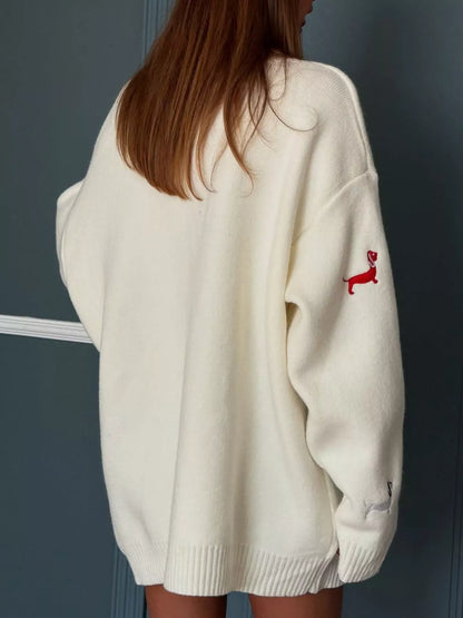 Embroidered Button Up Cardigan