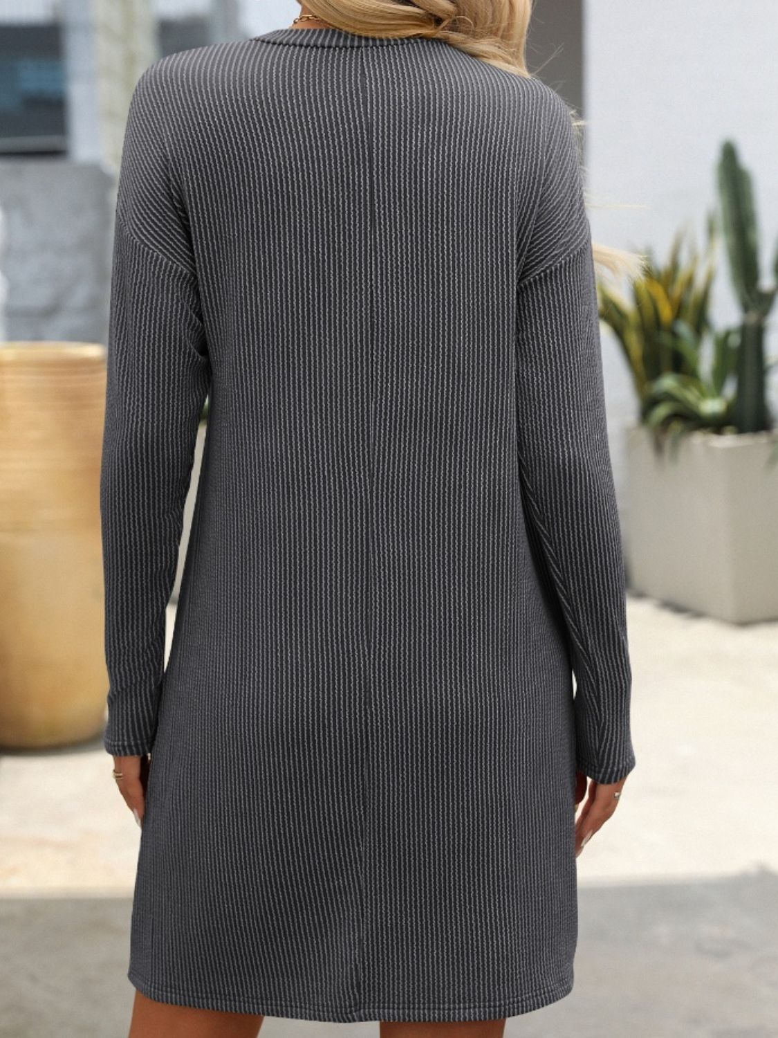 Striped Long Sleeve Mini Dress