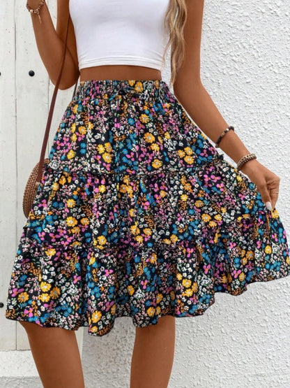 Floral Print Midi Skirt