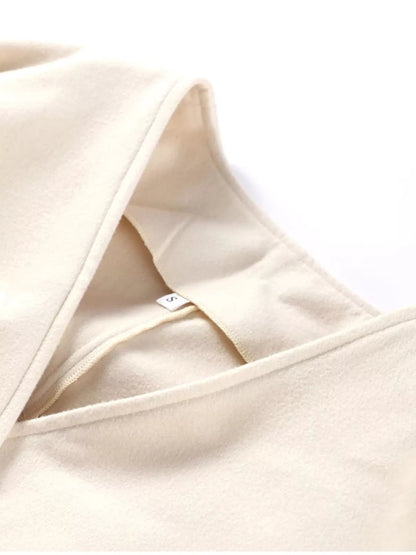 Surplice Tie Waist Dropped Shoulder Outerwear