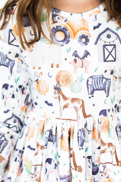 Stay Spooky 3/4 Sleeve Pocket Twirl Dress