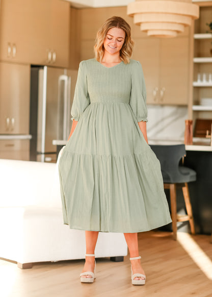 Flora Smocked Midi Dress