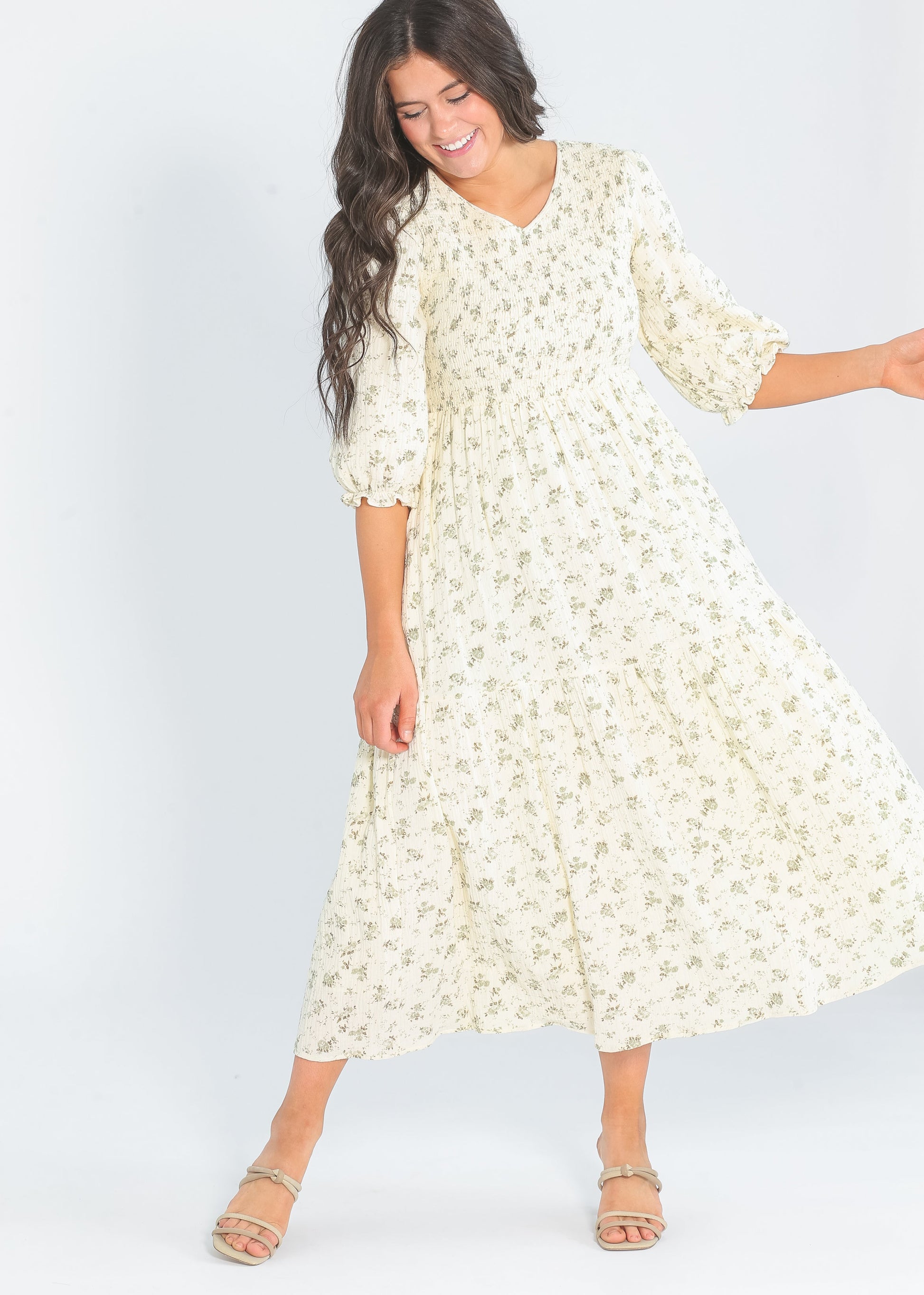 Flora Smocked Midi Dress