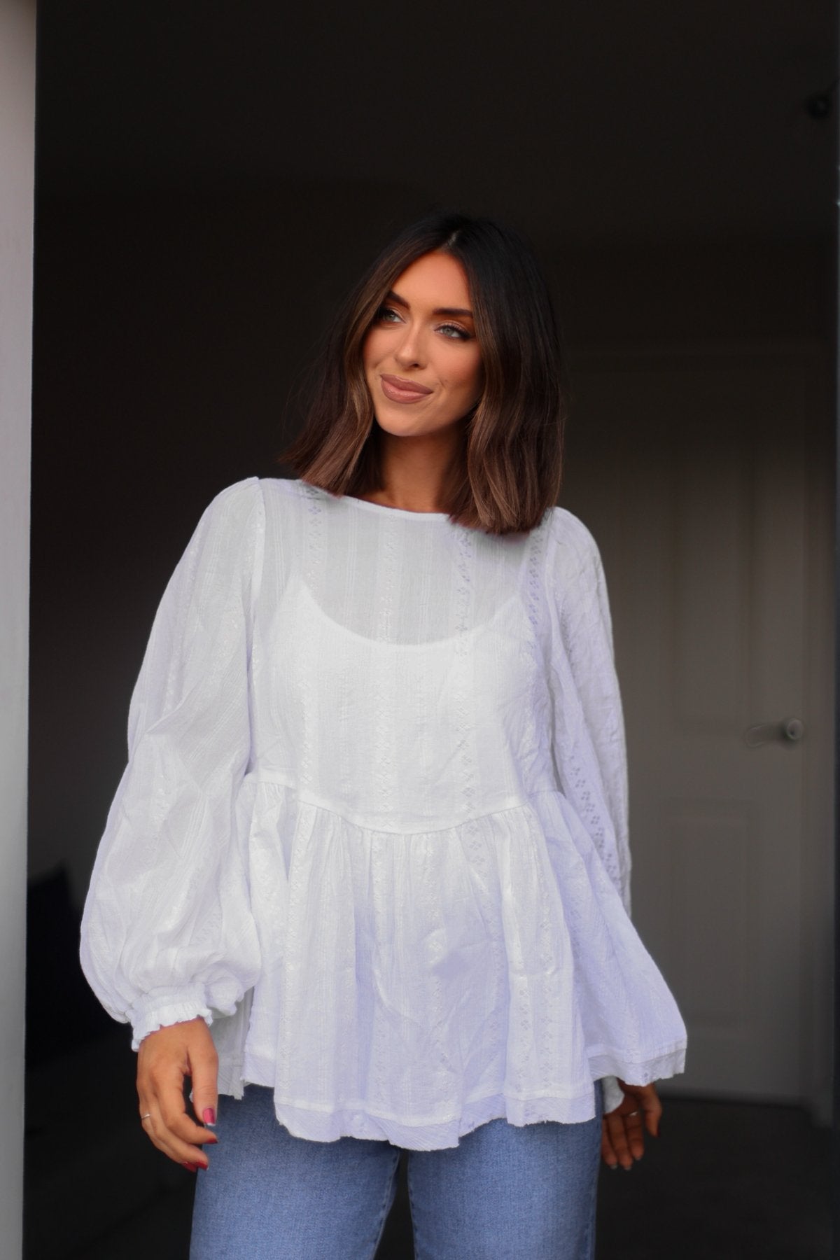 Flowy Ivory Ruffled Tunic - FINAL SALE