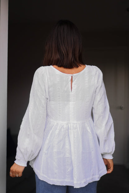 Flowy Ivory Ruffled Tunic - FINAL SALE
