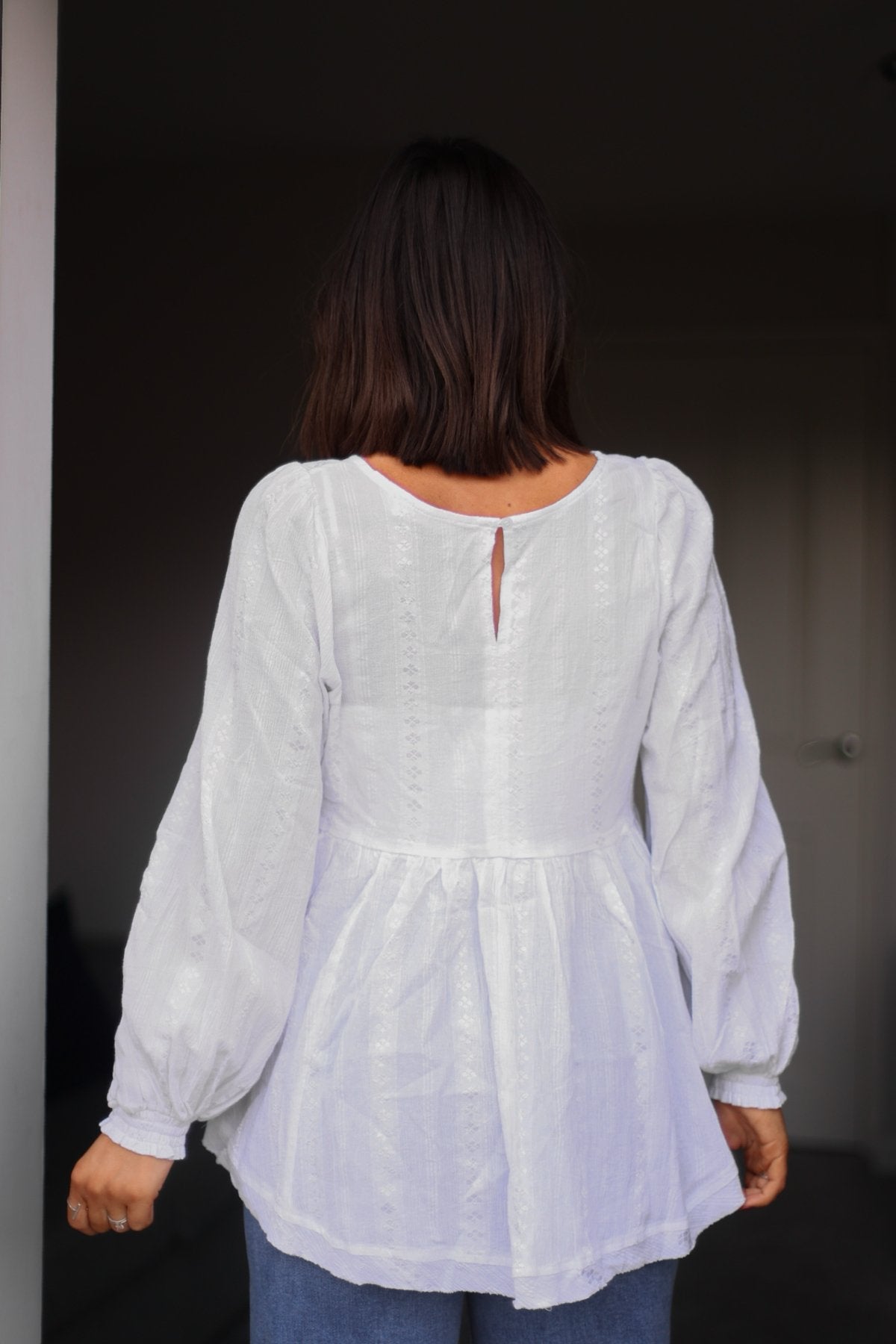 Flowy Ivory Ruffled Tunic - FINAL SALE