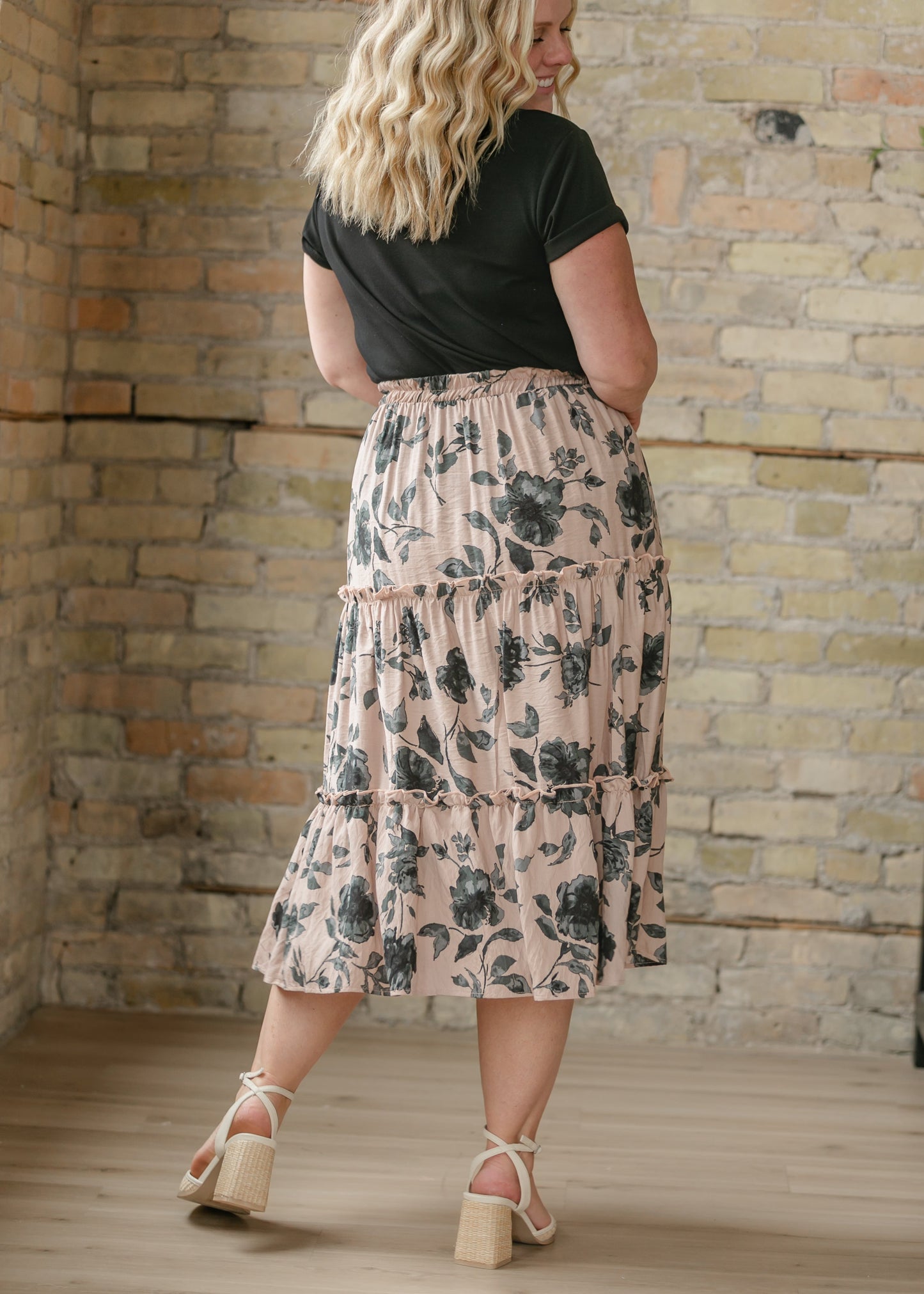 Giana Ruffle Tiered Midi Skirt