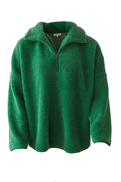 Green Sherpa Zip Up Jacket - FINAL SALE