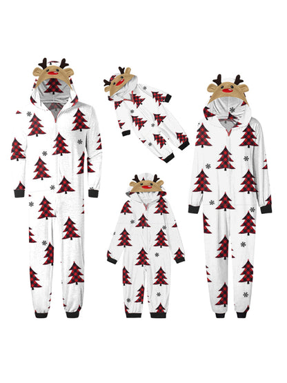 Family Christmas Snowflake Reindeer Hooded Onesie Pattern2