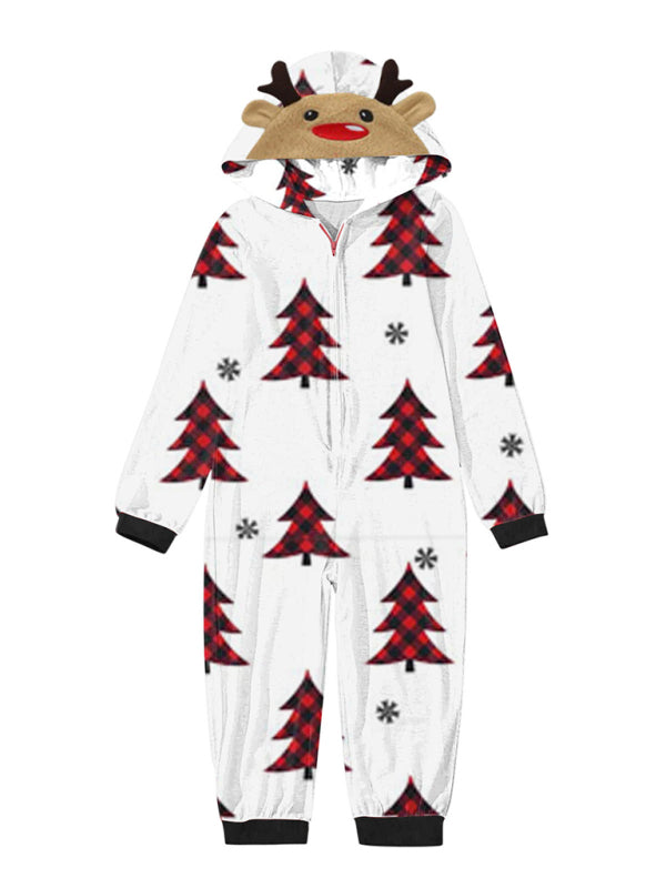 Family Christmas Snowflake Reindeer Hooded Onesie