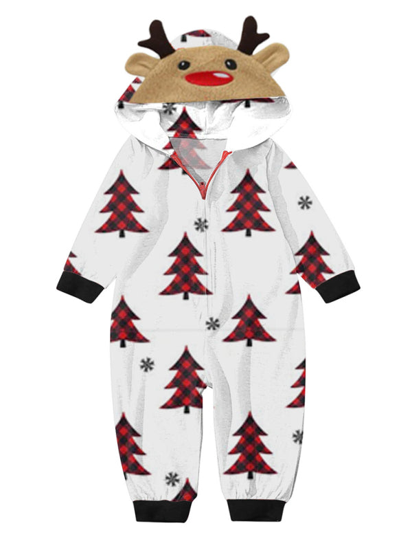 Family Christmas Snowflake Reindeer Hooded Onesie