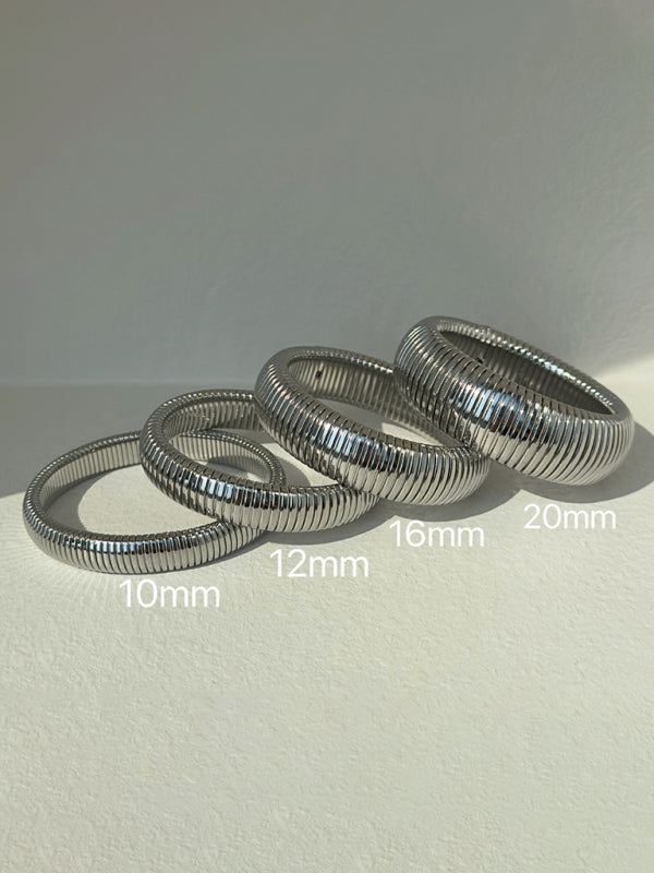 Titanium Steel Vintage Stretch Gypsy Polished Bracelet Pattern10 F