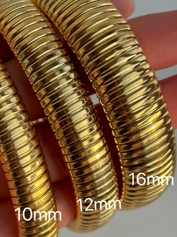 Titanium Steel Vintage Stretch Gypsy Polished Bracelet Pattern1 F