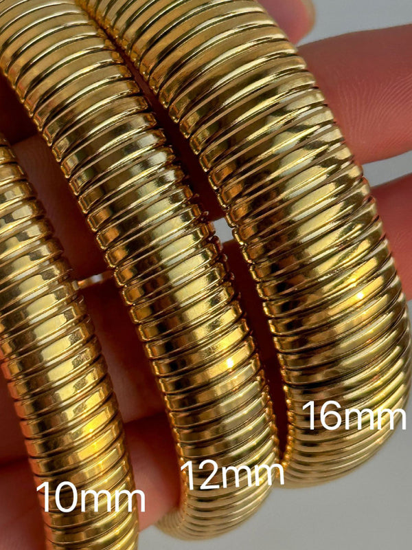 Titanium Steel Vintage Stretch Gypsy Polished Bracelet Pattern3 F