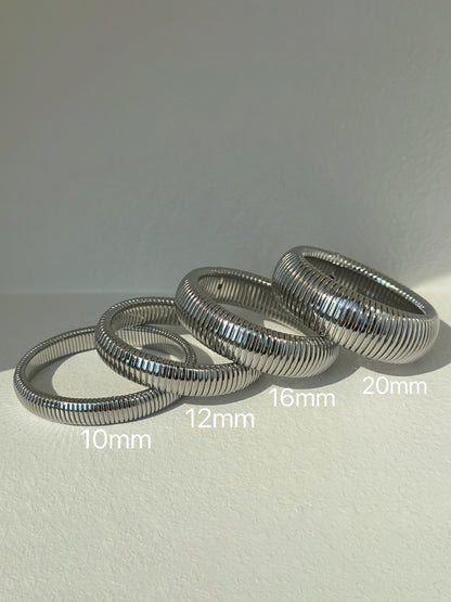 Titanium Steel Vintage Stretch Gypsy Polished Bracelet Pattern4 F