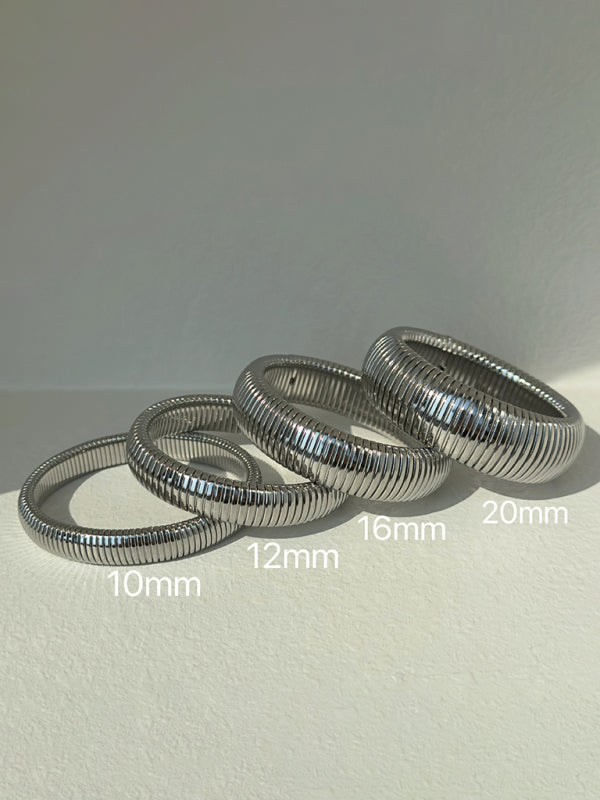 Titanium Steel Vintage Stretch Gypsy Polished Bracelet Pattern4 F