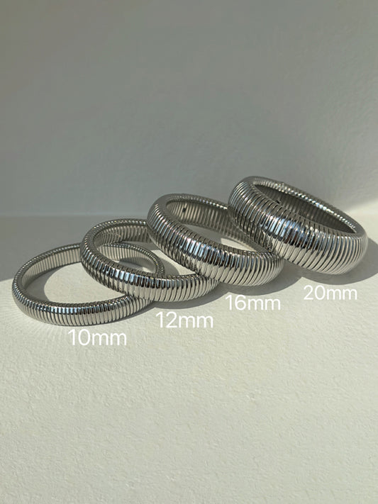 Titanium Steel Vintage Stretch Gypsy Polished Bracelet Pattern7 F