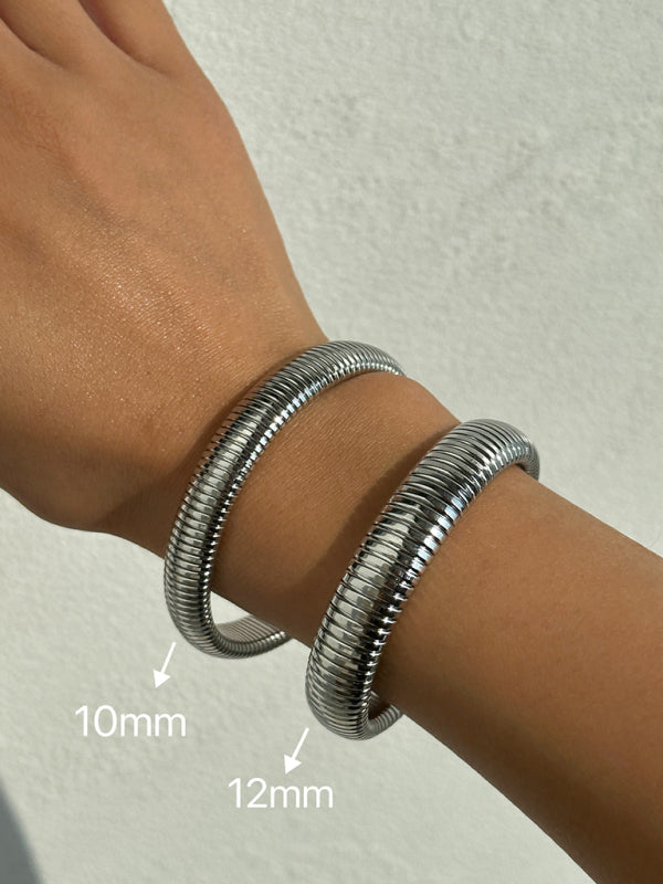 Titanium Steel Vintage Stretch Gypsy Polished Bracelet Pattern8 F