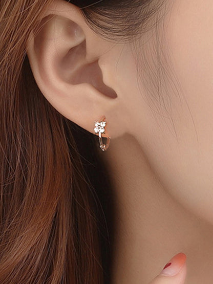 Modern four-leaf clover flower earrings