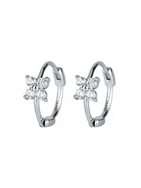 Modern four-leaf clover flower earrings