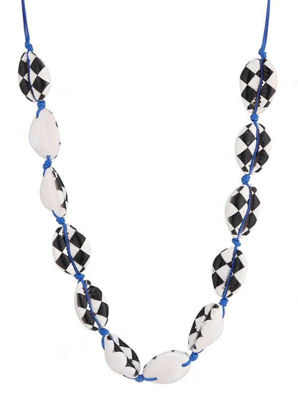 Modern shell detachable stacked beaded necklace