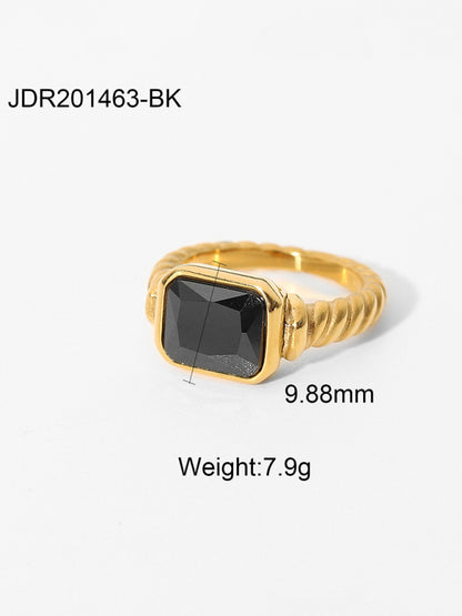 Fashionable zircon ring INS internet celebrity ring pair ring jewelry Black