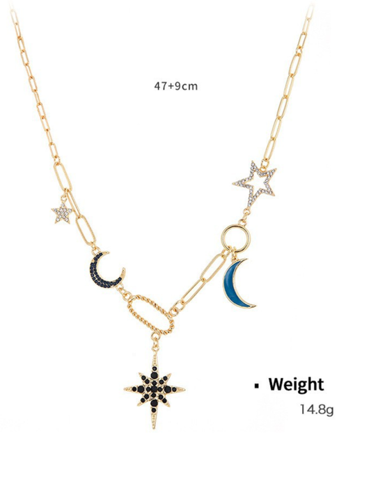 Modern mystical coin-set diamond relief small pendant bib necklace Pattern6 FREESIZE