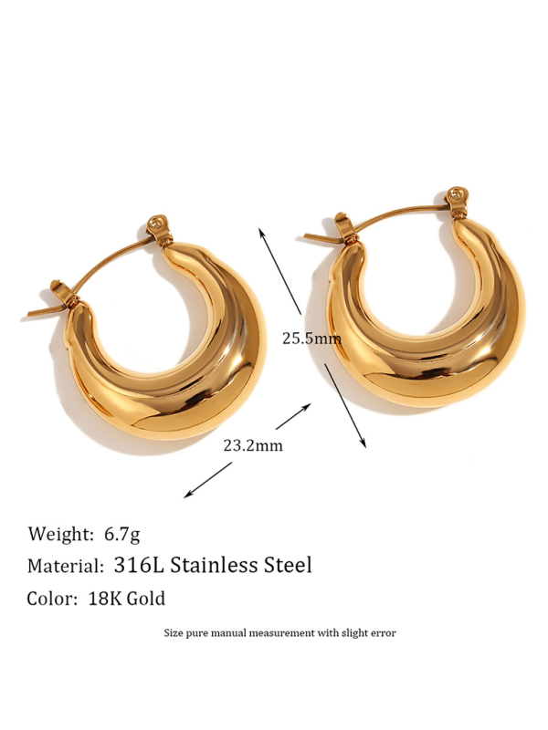 Fashion retro earrings hollow geometric hoop earrings Golden yellow FREESIZE