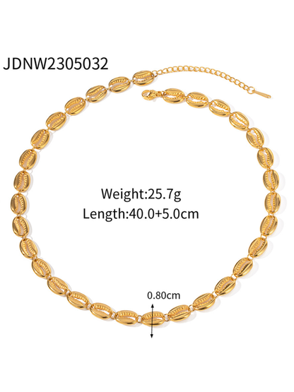 Modern summer beach style fashion ocean metal shell necklace