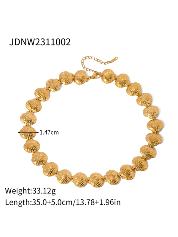 Modern summer beach style fashion ocean metal shell necklace