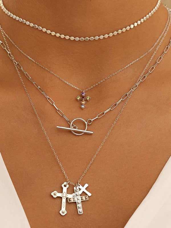 Cross multi-layer pendant personalized retro pendant jewelry